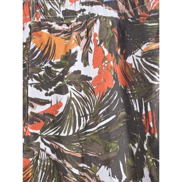 Messini Tropical Linen Blend Pants L Womens Lagen Look Beachy Pull on Comfy - Picture 5 of 7